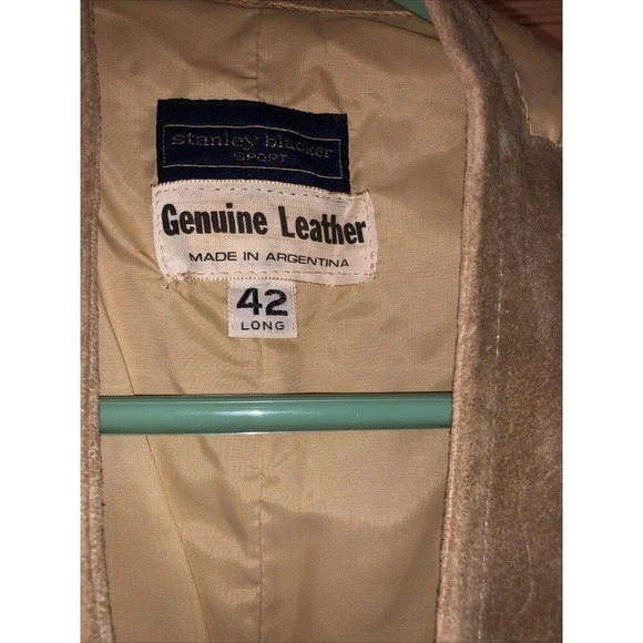 VTG Stanley Blacker Suede Bankers Vest 42 Long Tan Costume Western Leather - Picture 2 of 6